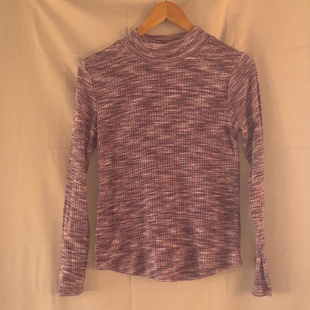 Maurices Heathered Purple Long Sleeve Top